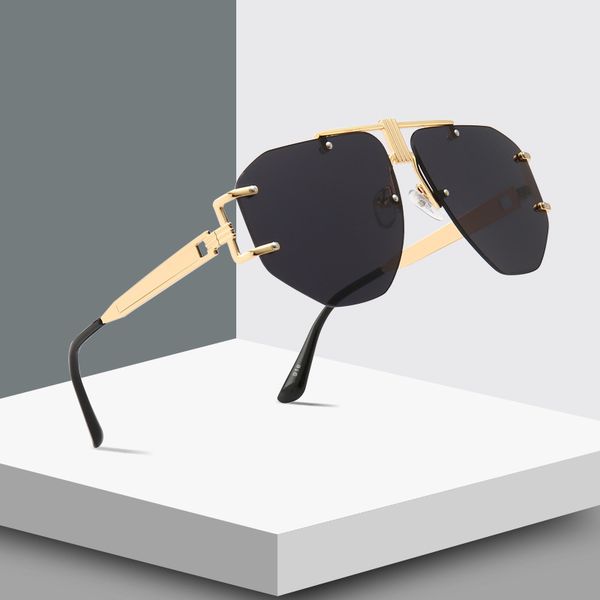 

pawxfb brand new fashion trendy rimless sunglasses luxury mirror sun glasses female eyewear vintage gafas de sol shades, White;black