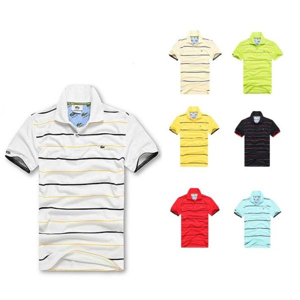 

mens polo shirts summer short sleeve designer t-shirt mens striped embroidery tees mens polos s-3xl, White;black