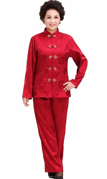 

shanghai story long sleeve chinese traditional clothing tai chi clothes set kungfu uniforms artes marciais for women tang cloth, Red