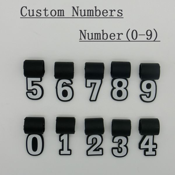 

number 0-9 silicone pendant great for baseball titanium necklace, Silver