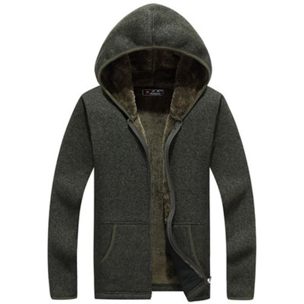 

new male autumn winter fashion brand long sleeve autumn winter keep warm hooded warm sweater men leisure coat for men, Black