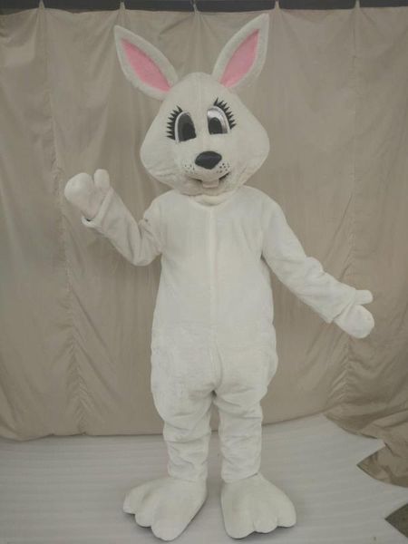

real pictures deluxe white rabbit mascot costume, Red;yellow