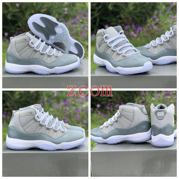 

2019 11 XI High Cool Grey Mens Basketball Shoes Real Carbon Fiber Smooth 11s Trainers Sports Sneakers Zapatos Chaussures with Box 41-46