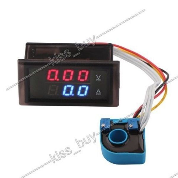 Freeshipping DC 100V 50A Volt AMP-Messgerät Dual-Anzeigespannungstrom 12V 24V-Voltmeter-Amperemeter-Ladungsentladung Solarpanel Batteriemonitor