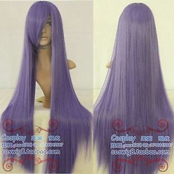 

new dark purple long straight wig 100cm new cosplay +ing, Black;brown