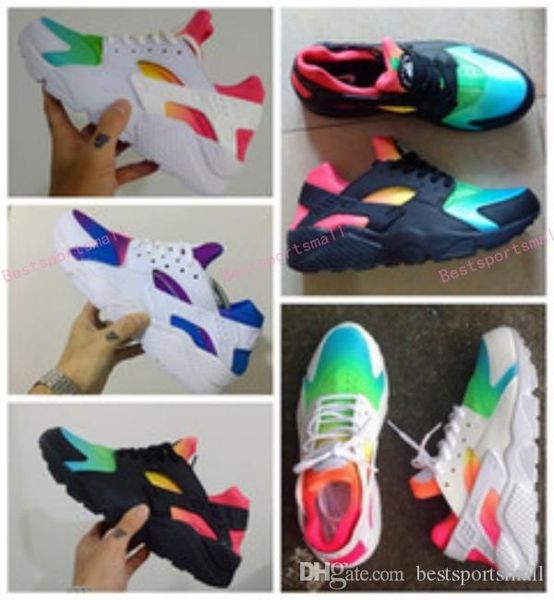 

2017 air cu hion ultra huarache running hoe huarache colorful ba ketball hoe trainer men and women neaker rainbow ize 36 45
