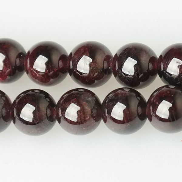 Perline sciolte rotonde di granato rosso scuro in pietra naturale da 8 mm 16 