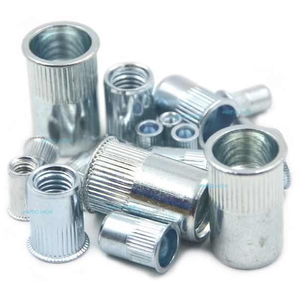 

5 set mix 6 sizes rivet nut normal head nutserts blind insert rivnut steel threaded multi (total 30pcs