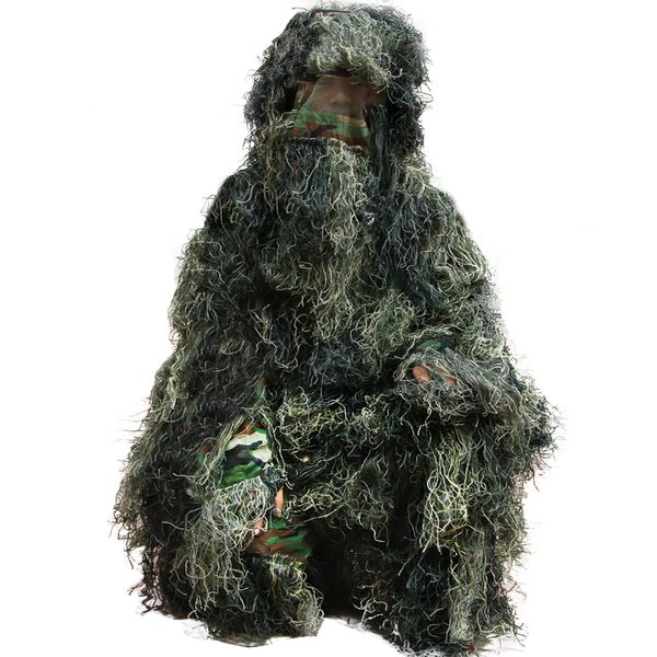 

mesh fabric hunting woodland ghillie suit durable jungle camo clothing for outdoor cs games