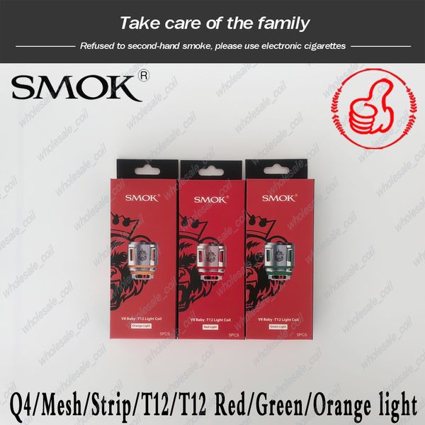 

Authentic SMOK TFV8 Baby New Beast Coil Head V8 Baby Q4 Mesh Strip T12 Light T12 0.15ohm Coils For TFV12 Baby Prince Tank IN STOCK dhl free