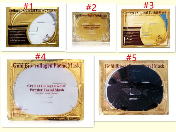 

gold bio-collagen facial mask face mask crystal gold powder collagen facial masks moisturizing anti-aging beauty products in stock dhl free