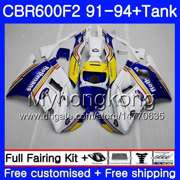 Rothmans Blaue Karosserie für HONDA CBR 600F2 FS CBR600RR CBR600 F2 91 92 93 94 1MY.37 CBR600FS CBR 600 F2 CBR600F2 1991 1992 1993 1994 Verkleidungsset