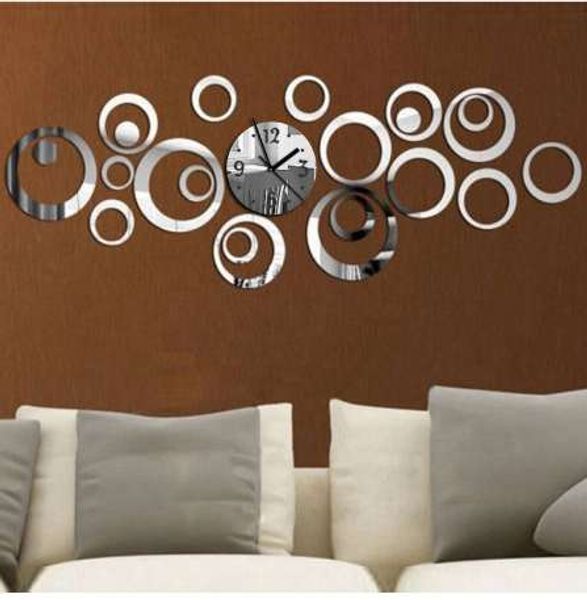 Nuovo orologio da parete al quarzo Design moderno Reloj De Pared Grandi orologi decorativi 3d Fai da te Specchio acrilico Soggiorno Spedizione gratuita