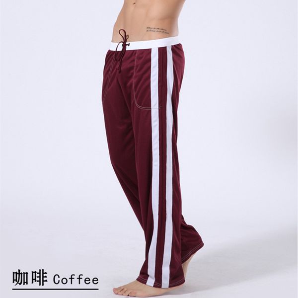 

new men's trousers solid color health pants lacing elastic thin autumn pants 6 colors size s m  xl, Black