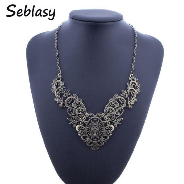 

весь saleseblasy старинные античное золото цвет племенной турецкие ювелирные изделия выдолбленные сплава цветы колье заявление ожерелья подв, Golden;silver
