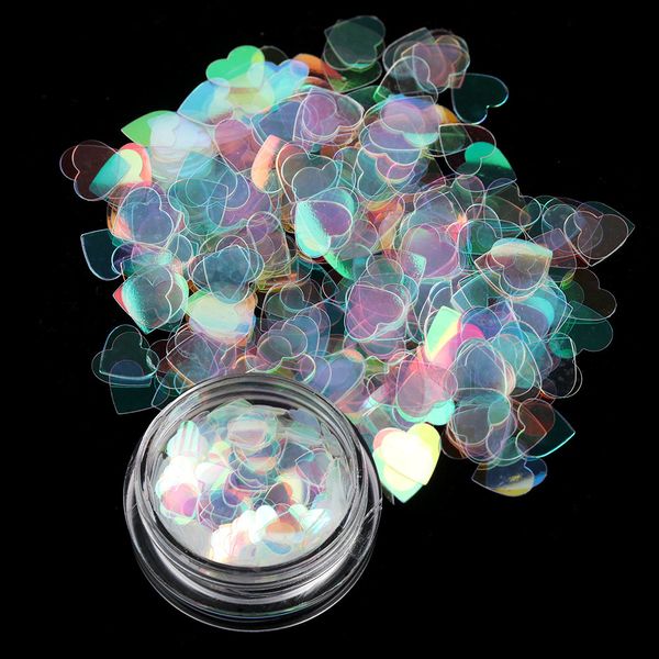 

1pcs iridescent ab nail sequins flakes star/flower/triangle moon heart round nail glitter ultra thin holographic pigment decor, Silver;gold