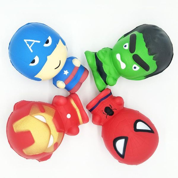 

008 Cute Squishy toys Slow Rising The Avengers Iron Man Captain America Spiderman Hulk Squeeze Toy Squishies Stress Relief Kids toys