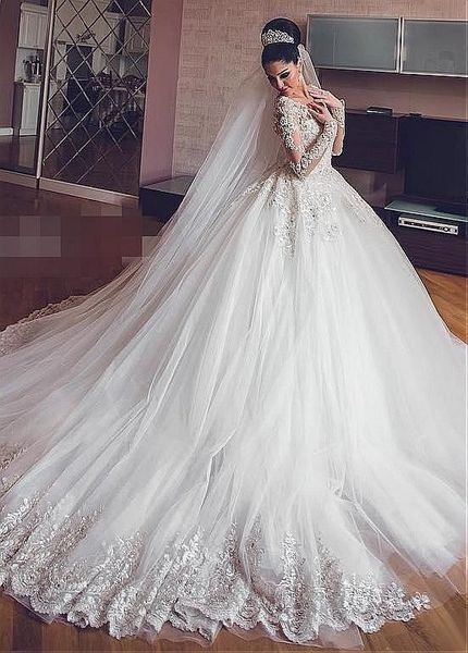 

wedding dresses 2019 latest a-line great gatsby sparkly garden dubai arabic long sleeve chapel train country bridal gowns keyhole, White