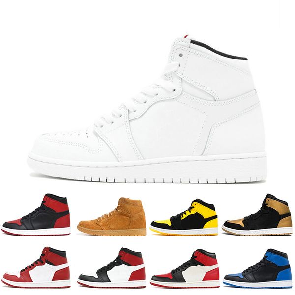 

OG 1 Top 3 Man Basketball Shoe Wheat Gold Bred Toe Chicago Banned Royal Blue Metallic Red Fragment UNC Shattered Backboard Sneakers Sports