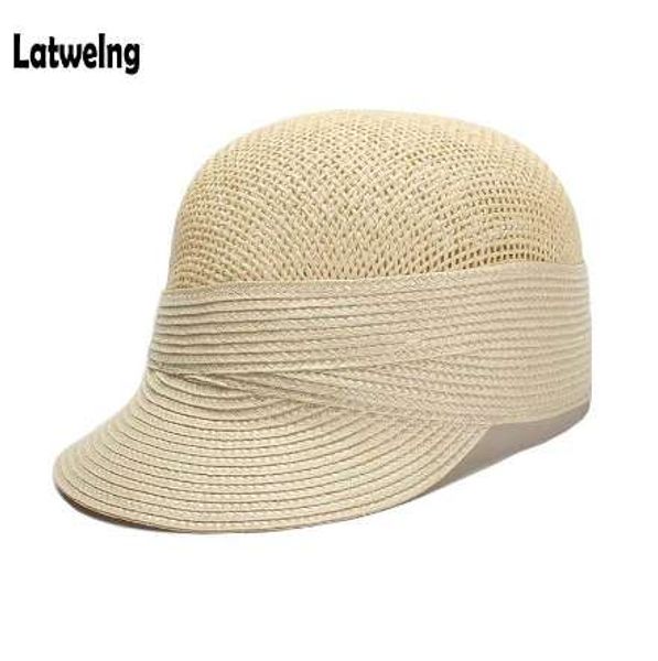 Papel palha verão malha gorras beisebol bonés para homens mulheres de alta qualidade snapback visor sun chapéus casquette chapéu atacado