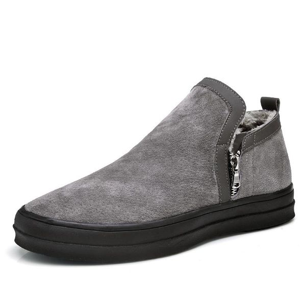 

martin boots male high shoes retro trend of korean men in autumn and winter with warm cotton cashmere men leather boots british, Black