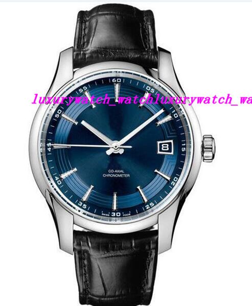 

Luxury watche automatic mechanical blue dial watch men 007 apphire luxury black leather bracelet watche men watch watche