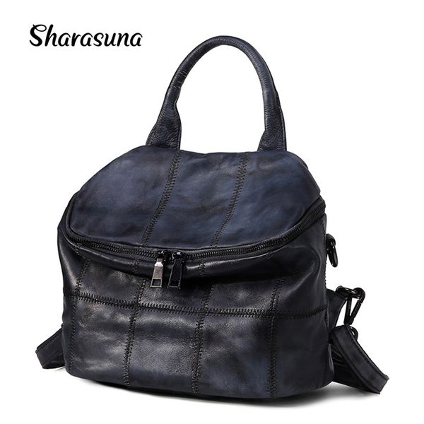 

sharasuna women's backpacks genuine leather retro backpacks for ladies vintage back pack bag women travel bag bolsas