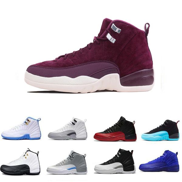 

new michigan 12 12s mens basketball shoes men 12s dark grey white gym red taxi college navy flu game sports sneakers shoes