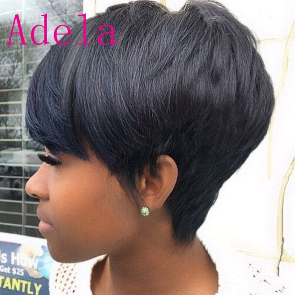 

100% Human hair wigs new wig Short straight wigs cheap full lace wig Brazilian Pixie Cut Indian Human hair None lace wigs