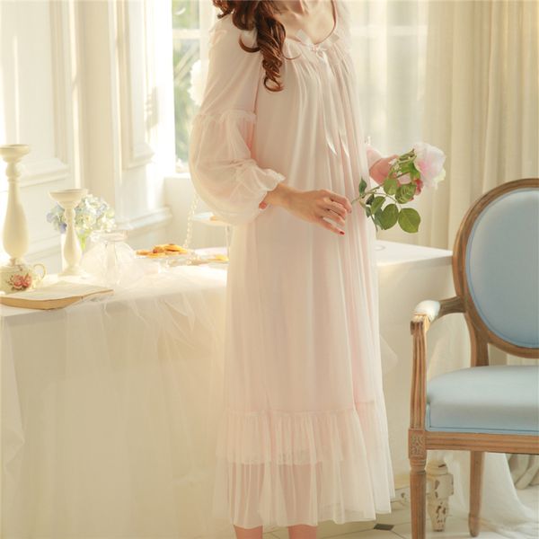 New Arrivals Summer Lace Nightgowns Sexy Ladies Dresses Princess Romantic Sleep Wear Solid Modal Home Dress Soft Nightdress H91 S1011 Ladies Cotton