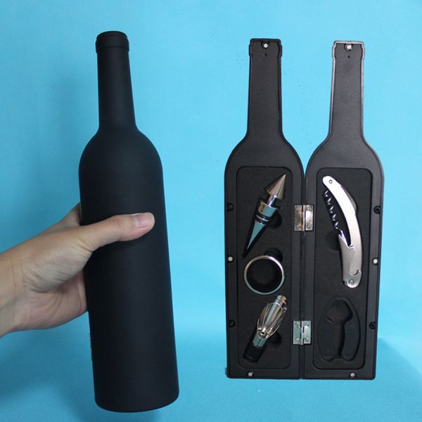 

5 pcs/set wine opener tool set bottle opener ser drip ring wine pourer stainless steel bottle opener abridor de garrafa