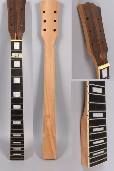 

yinfente electric guitar neck 22 fret unfinished guitar replacement rosewood fretboard block inlay
