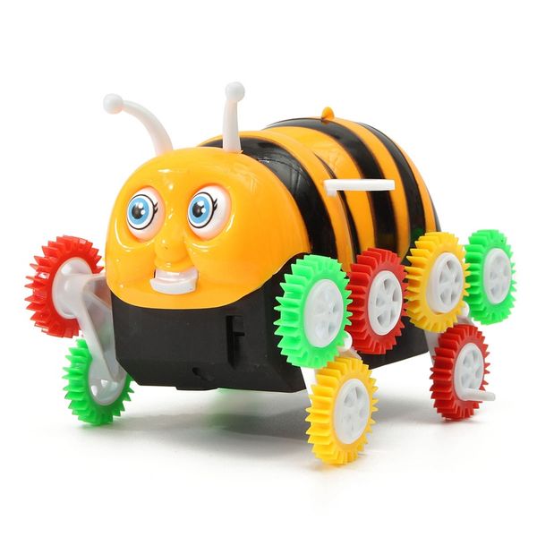 

Electric tip lorry toy Cute Funny Colorful Cartoon Bee Bucket Stunt car tipper Automatic Flip Electic12 wheels Dumpers kids Infant Gift 6pcs