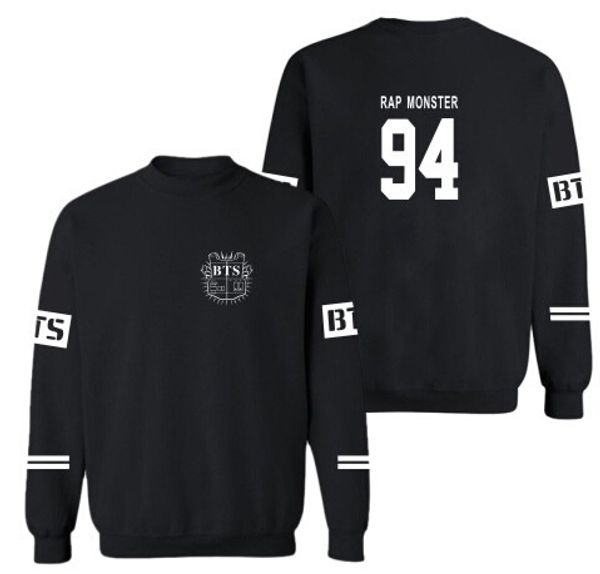 

Men's BTS Rap Monster Letters Printed Pullover Casual Hip Hop Male Female Designer Fans Clothes Free Shipping