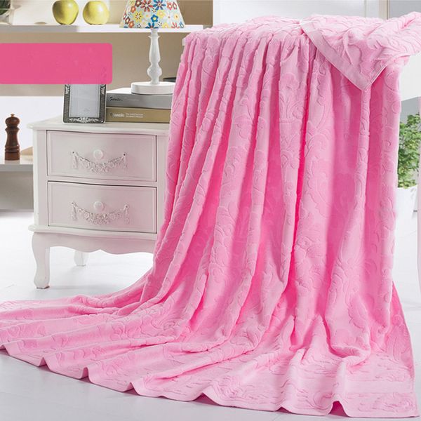 

terry 100% cotton throw blanket japan style full queen size floral pattern jacquard summer towel blankets on the bed