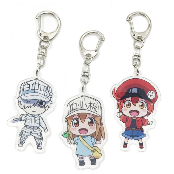 

ohcomics anime hataraku saibou cells at work platelet erythrocytes leukocyte pvc keychain keyring costume pendants ornament gift, Silver