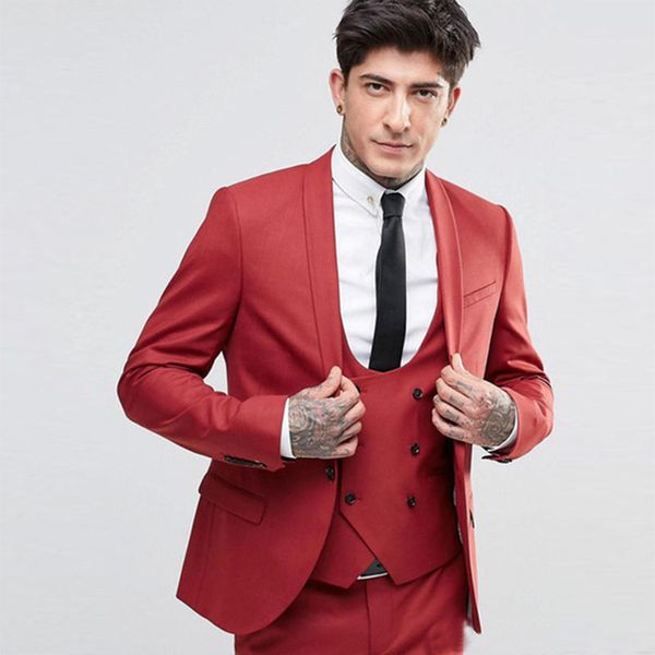 

fashion handsome men suits for wedding 2018 trajes de hombre mens suits with pants custom made 3 piece (blazer+vest+pants, White;black