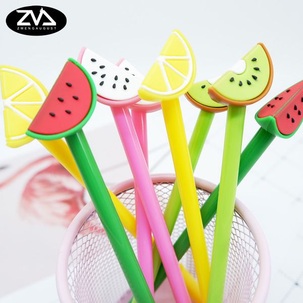 

4pcs/ lot creative watermelon fruit neutral pen stationery kawaii school office supplies papelaria canetas escolar gel pen