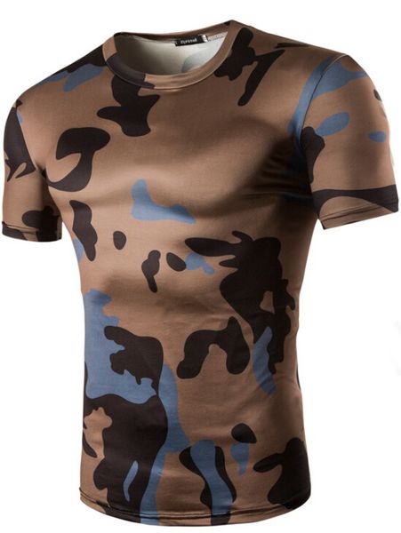 

mens clothes quick dry camouflage tees male skinny outdoors riding sports breathable crew neck tshirts, White;black