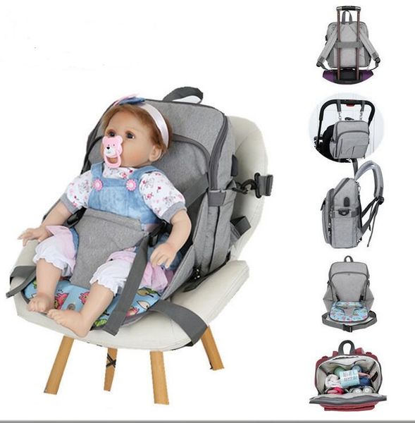 

mummy bag multifunction outdoor travel baby diaper bag usb charge backpacks large capacity nappy bag kits mummy maternity travel backpack