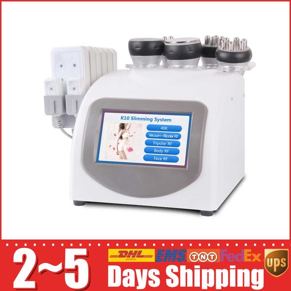 

7 in 1 40k ultrasonic fat loss shaping cavitation 6 pads led laser slimming beauty machine vacuum rf skin care salon spa equipment