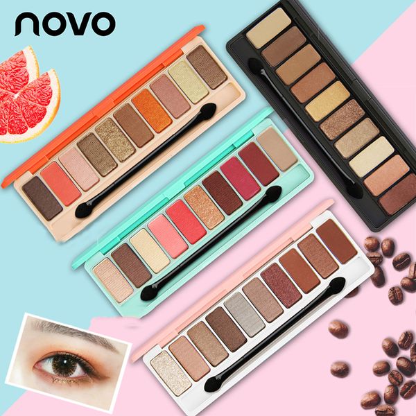 

novo 10 colors make up shimmer 3d colorful powder wet glitter eye shadow earth color palette eyeshadow nude palette