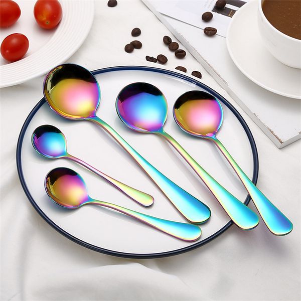 

creative stainless steel shell coffee spoon ice cream spoon colorful scalloped flatware spoon delicate kitchen accessories 60pcs t1i855
