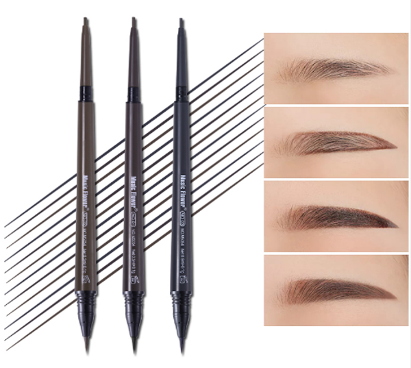 

2018 women polular cosmetic eyes makeup matte natural double head eyebrow pencil +eyebrows tint liquid waterpoof long-lasting