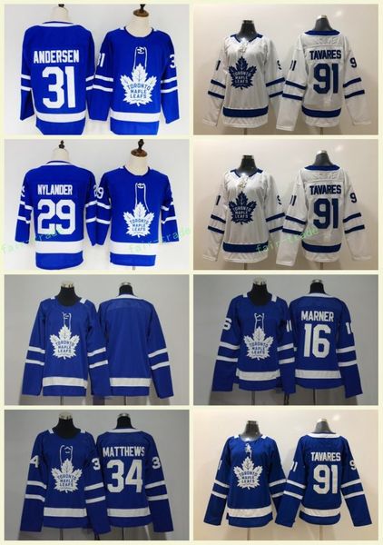 

Toronto Maple Leafs 91 John Tavares Jerseys 16 Mitchell Marner 34 Auston Matthews 31 Frederik Andersen Blue Stiched Men Women Youth Kids