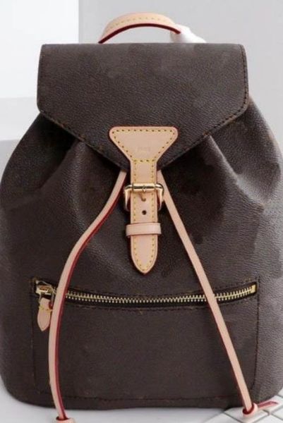 

brown flowers simple leisure shoulder bag female leather backpack m43431 genuine leather luxury bag
