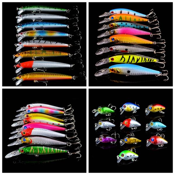 

новые 159pcs / серия рыбалка приманки set mixed 19 различные модели жестких прибалты искусственный реалистичного bass воблер рыболовные снас