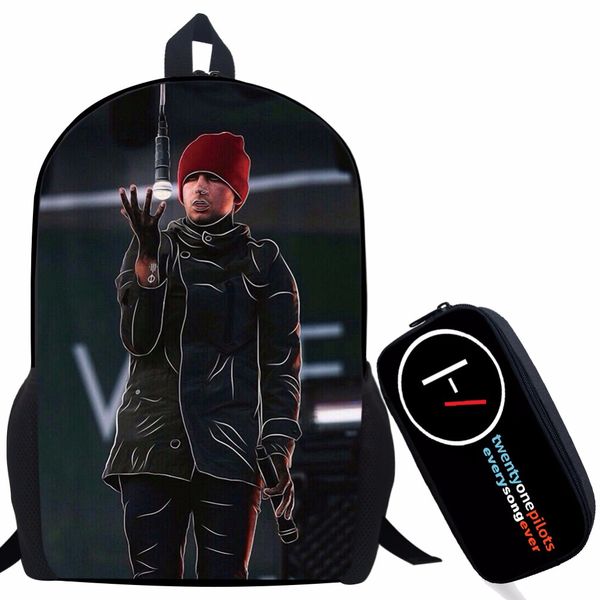 

twenty one pilots backpack for teenage boys girls student school bags children daily bag hip hop backpack with pencil bag
