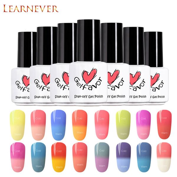 

learnever soak off gel nail polish temprature change color gel lacquer hybrid varnish uv led semi permanent polish for nails