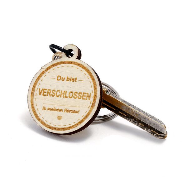 

new letter wooden keychain round fashion car pendant yiwu small jewelry wholesale, Slivery;golden